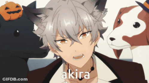 A Cartoon Character With A Pumpkin On His Head And The Word Akira On His Chest GIF