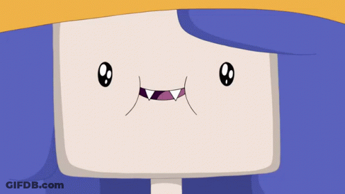 A Cartoon Character With A Purple Hair And A White Face GIF