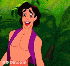 A Cartoon Character With A Purple Vest On GIF