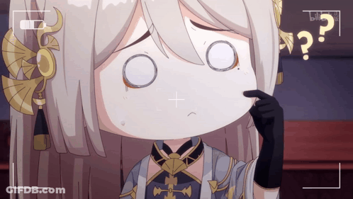 A Cartoon Character With A Question Mark Above Her GIF