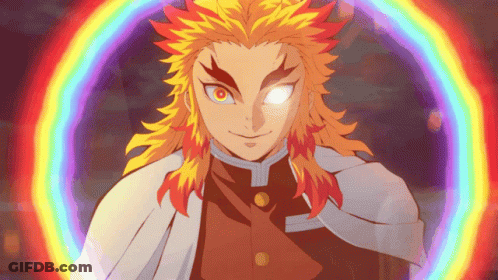 A Cartoon Character With A Rainbow Around His Head GIF