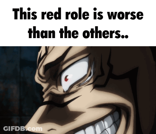 A Cartoon Character With A Red Eye And The Words " This Red Role Is Worse Than The Others " Below It GIF
