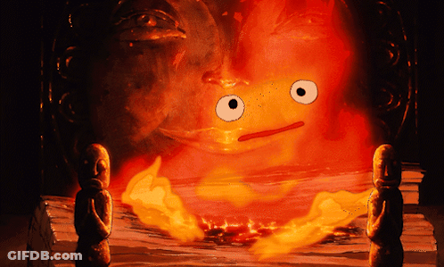 A Cartoon Character With A Red Face And White Eyes Is Standing In Front Of A Mirror GIF