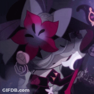 A Cartoon Character With A Red Flower On His Head GIF