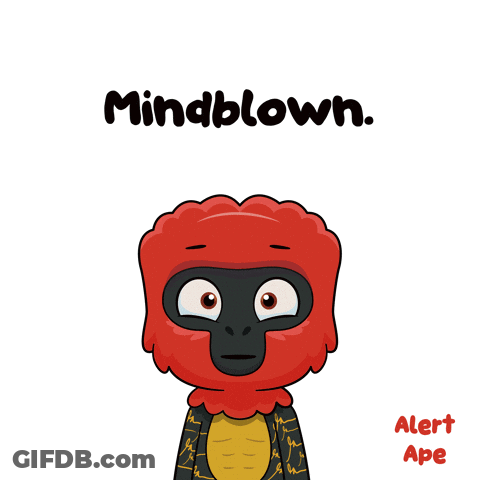 A Cartoon Character With A Red Head And The Words Mindblown Above It GIF