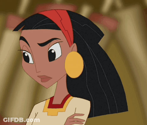 A Cartoon Character With A Red Headband And Earrings GIF