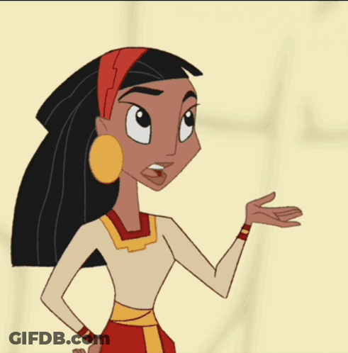 A Cartoon Character With A Red Headband On Her Head GIF