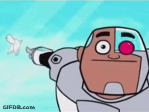 A Cartoon Character With A Red Nose Is Pointing At Something In The Sky GIF