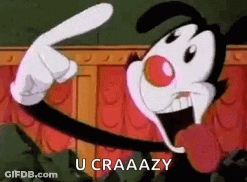 A Cartoon Character With A Red Nose Is Pointing At Something With His Finger . GIF