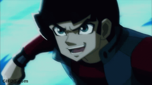 A Cartoon Character With A Red Shirt And A Blue Vest GIF