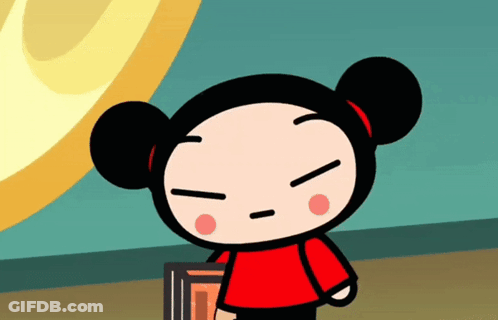 A Cartoon Character With A Red Shirt And Black Pants GIF
