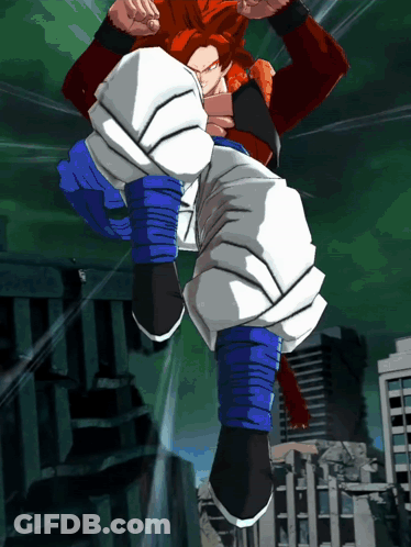 A Cartoon Character With A Red Shirt And Blue Pants GIF