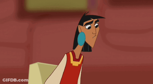 A Cartoon Character With A Red Shirt And White Sleeves Is Making A Funny Face GIF