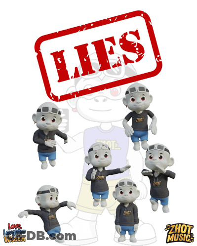 A Cartoon Character With A Red Stamp That Says Lies On It GIF