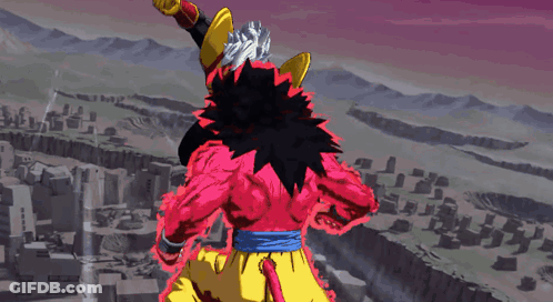 A Cartoon Character With A Red Tail Is Fighting Another Character In A Video Game GIF