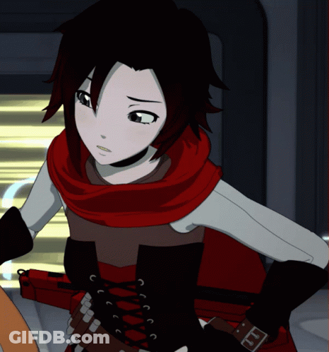 A Cartoon Character With A Scarf Around Her Neck And A Buckle On Her Wrist GIF