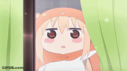A Cartoon Character With A Scarf Around Her Neck Looks Out A Window GIF