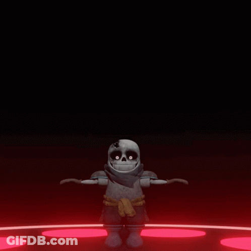 A Cartoon Character With A Scarf Around His Neck Is Dancing In A Dark Room GIF