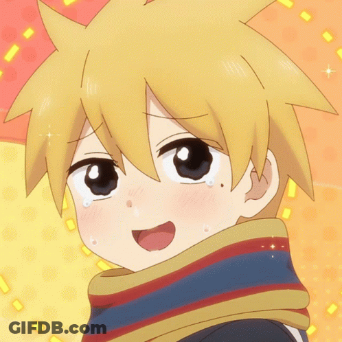 A Cartoon Character With A Scarf Around His Neck GIF