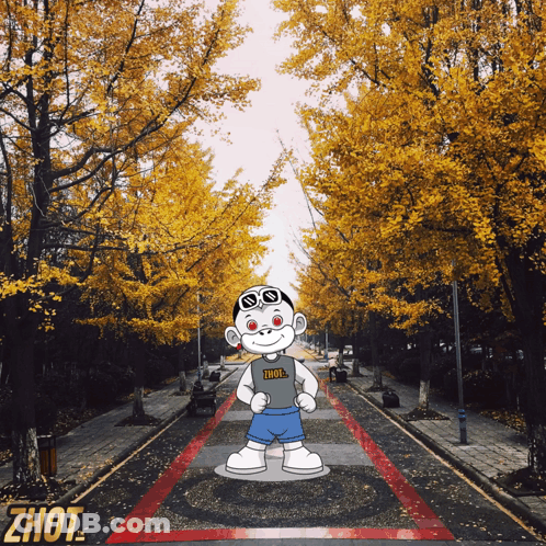 A Cartoon Character With A Shirt That Says Zhot On It GIF