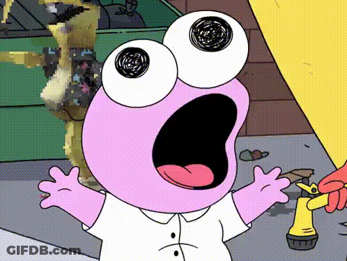 A Cartoon Character With A Shocked Expression On His Face GIF