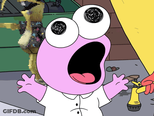 A Cartoon Character With A Shocked Expression On His Face GIF