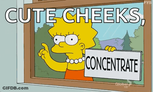 A Cartoon Character With A Sign That Says Concentrate GIF