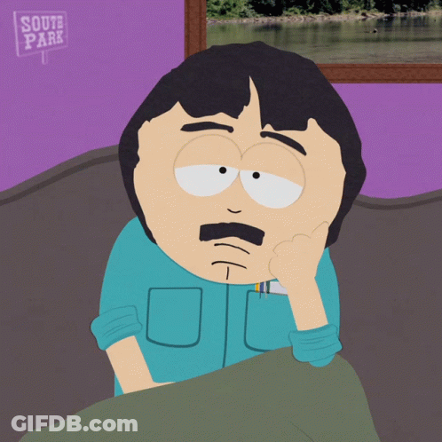 A Cartoon Character With A Sign That Says South Park On It GIF
