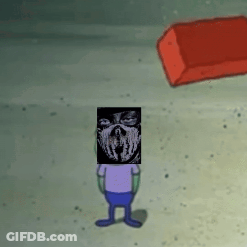 A Cartoon Character With A Skeleton Mask On His Face GIF