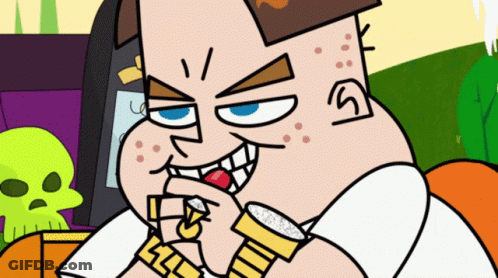 A Cartoon Character With A Skull In The Background Is Wearing A Watch GIF