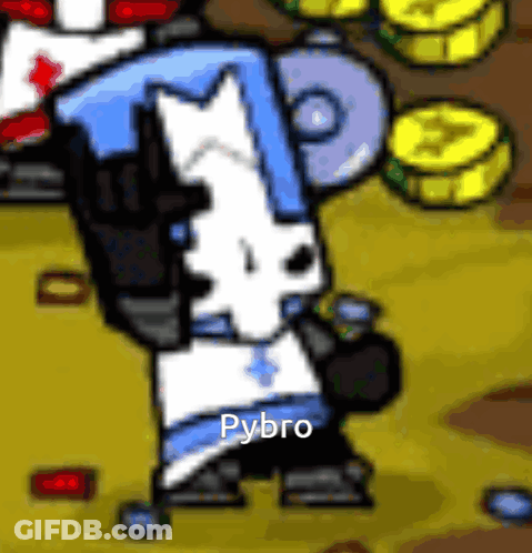 A Cartoon Character With A Skull On His Head And The Name Pybro On The Bottom GIF