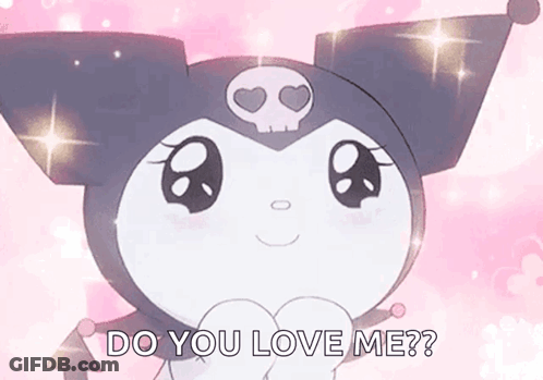 A Cartoon Character With A Skull On Its Head And The Words `` Do You Love Me ? '' GIF