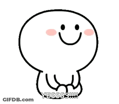 A Cartoon Character With A Smiley Face And A Pink Cheek Is Sitting Down And Smiling . GIF