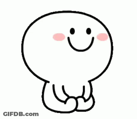 A Cartoon Character With A Smiley Face Is Sitting Down With His Legs Crossed . GIF