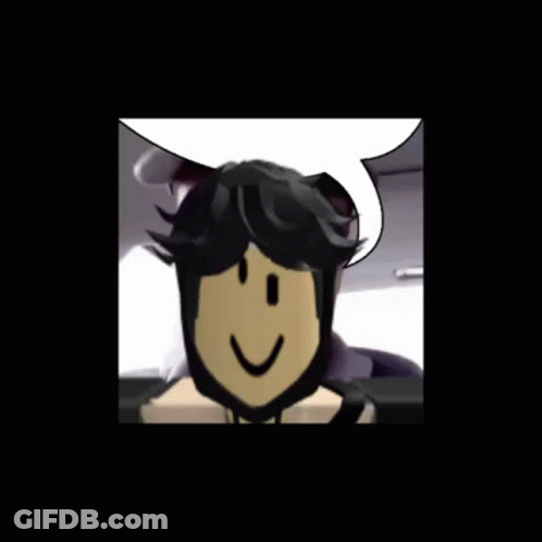 A Cartoon Character With A Speech Bubble On His Head Is Smiling . GIF