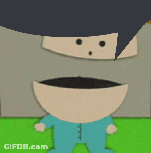 A Cartoon Character With A Speech Bubble On Top Of His Head GIF