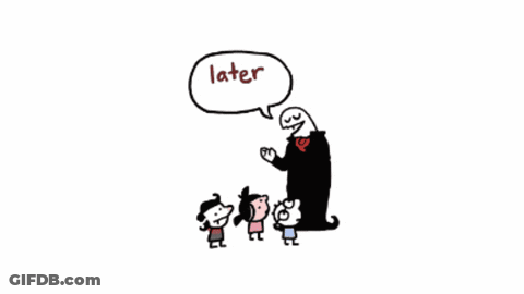 A Cartoon Character With A Speech Bubble That Says ' Later Losers ' GIF