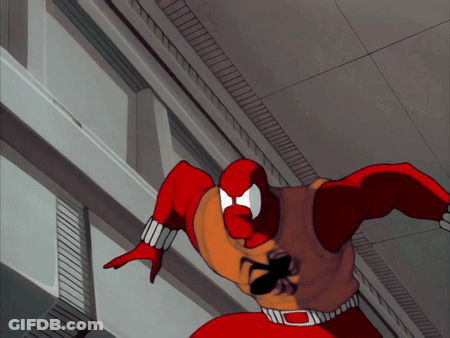 A Cartoon Character With A Spider On His Shirt GIF
