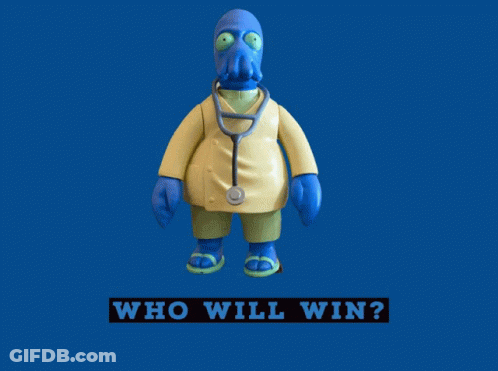 A Cartoon Character With A Stethoscope And The Words Will Win GIF