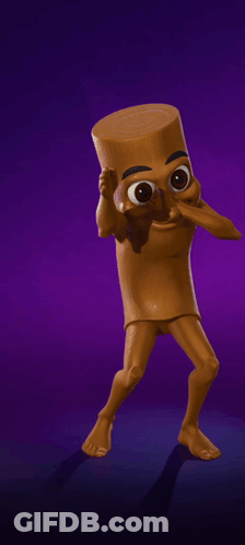 A Cartoon Character With A Stick On His Head Is Covering His Mouth With His Hand GIF