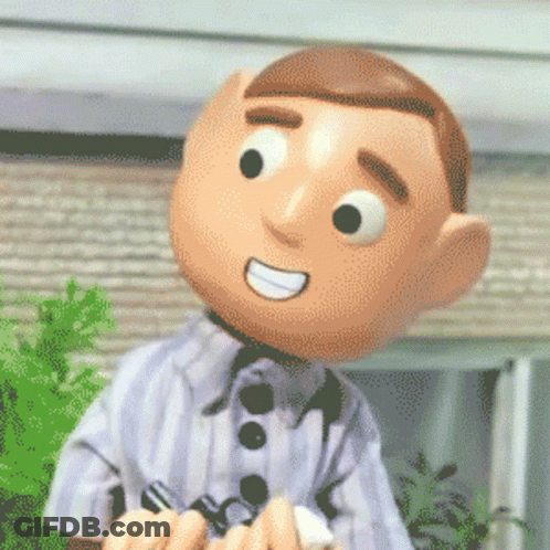 A Cartoon Character With A Striped Shirt And Bow Tie Is Smiling GIF
