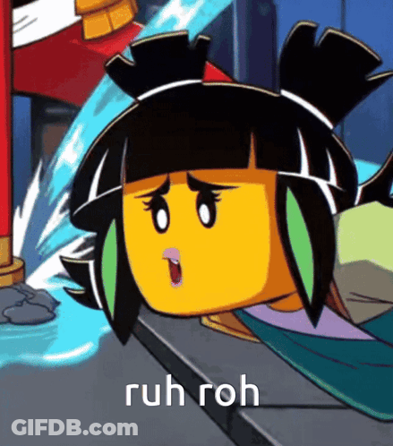 A Cartoon Character With A Surprised Look On Her Face And The Word Ruh Roh Below Her GIF