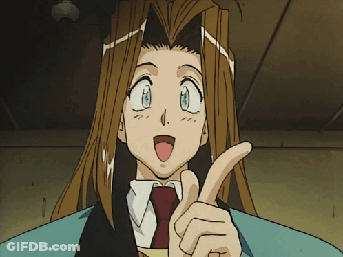 A Cartoon Character With A Surprised Look On Her Face Is Pointing Upwards GIF