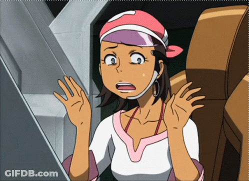 A Cartoon Character With A Surprised Look On Her Face Is Wearing A Pink Headband GIF