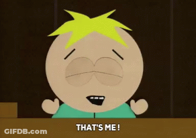 A Cartoon Character With A Surprised Look On His Face And The Words That 'S Me GIF