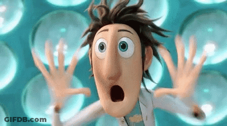 A Cartoon Character With A Surprised Look On His Face Is Surrounded By Bubbles GIF