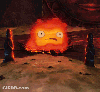 Surprised Cartoon Surrounded By Statues GIF