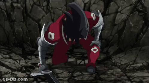 A Cartoon Character With A Sword And A Shield On His Sleeves GIF