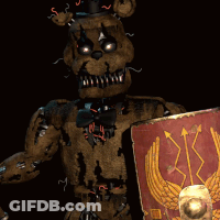 A Cartoon Character With A Sword And Shield GIF
