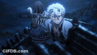 A Cartoon Character With A Sword In His Hand GIF